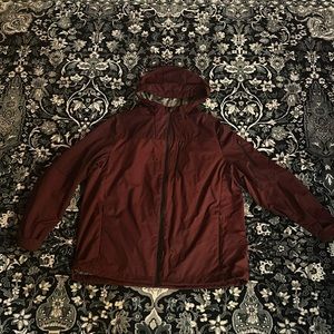 Burgundy Men’s H&M Water Resistant Windbreaker Jacket
